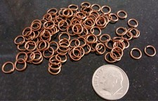 Copper plated open jump rings 100 pcs 6mm dia 20ga attach charms chains fpj012