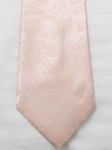 Vesuvio Napoli Men's Tie Necktie Peach Pink 100% Polyester 59” EUC 20M200 - Picture 2 of 7