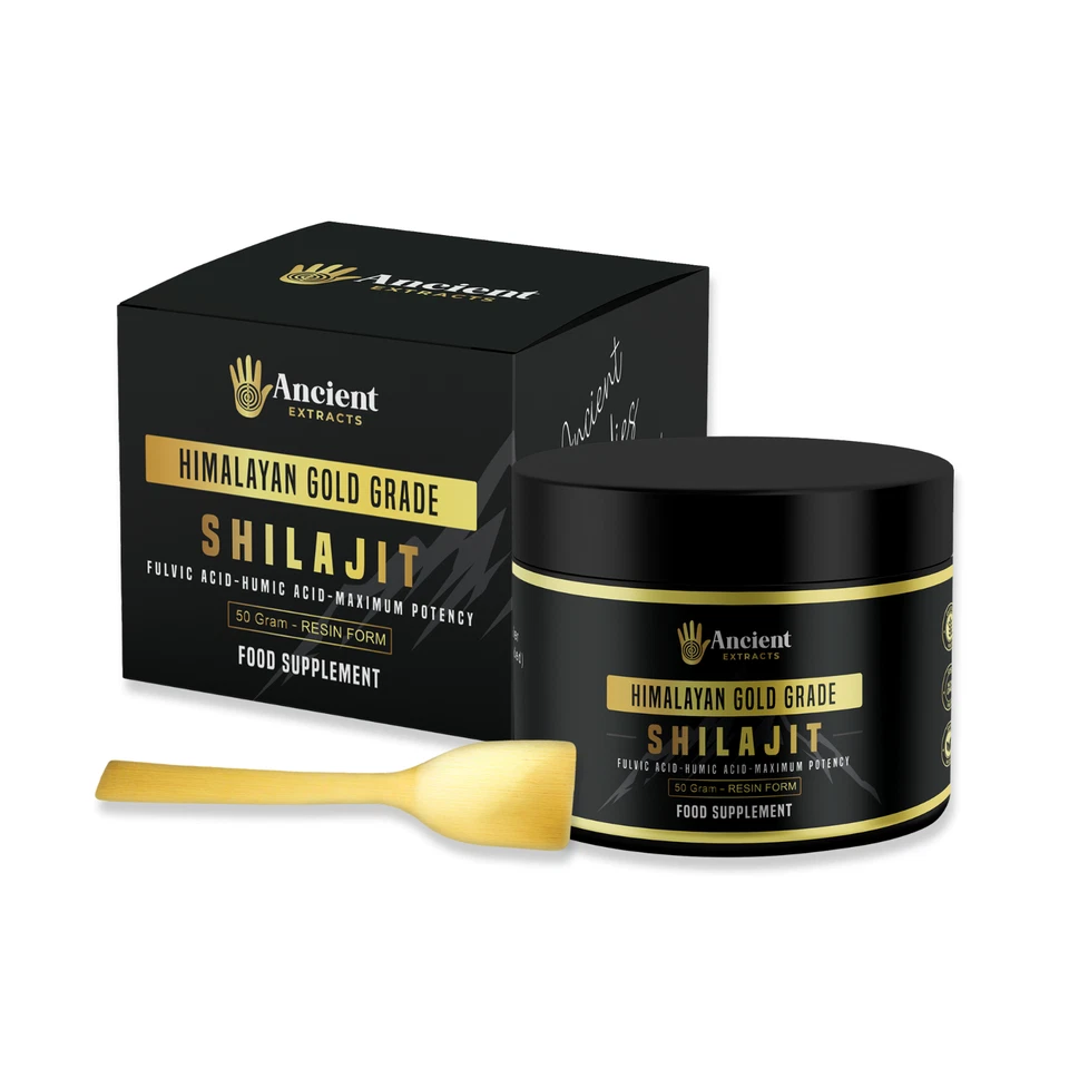 ANCIENT EXTRACTS Himalayan Shilajit Resin 50g - Raw Organic - Lab Certified - 80% Fulvic Acid