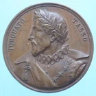 TORQUATO BADGER MEDAL 1844 300 YEARS BIRTH POET BRONZE SPL COLLECTION