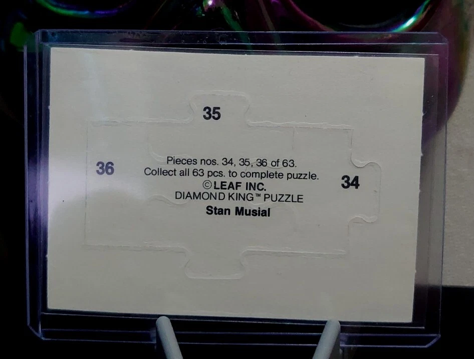 Leaf Vintage Diamond King Puzzle Pieces 34 35 36 Unpunched Stan Musial Batting - Imagen 2 de 2