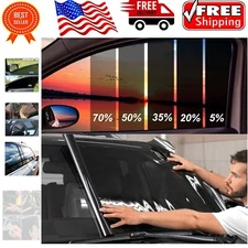 Durable Car Window Tint - 24in x 15ft Heat & UV Blocking with Privacy Film