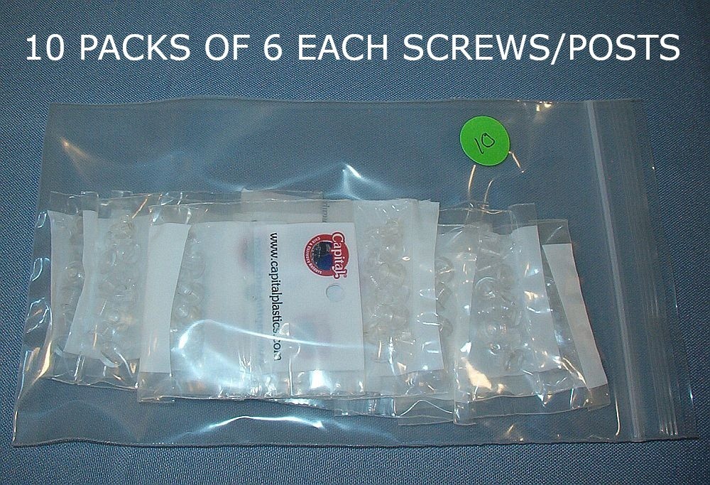60 CAPITAL PLASTICS REPLACEMENT SCREWS & POSTS for COIN HOLDERS 10 PKS of 6 EACH View 2