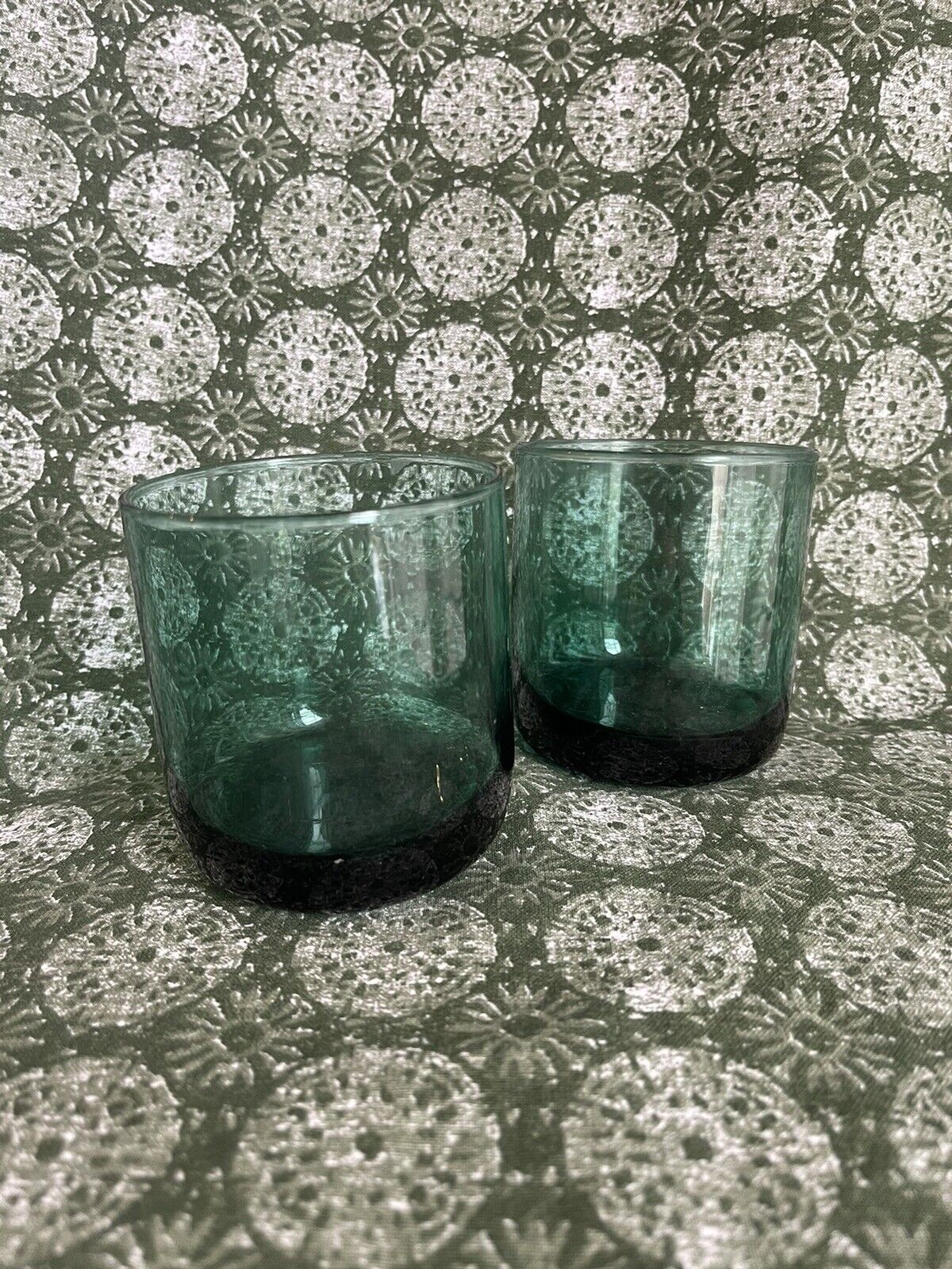 2 Vintage Libbey Metropolitan Juniper Green 8 Oz Drink Glass Barware Glassware