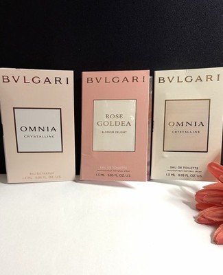3pc BVLGARI Collection Omnia & Rose Goldea Women s Perfume Sample Spray Vials