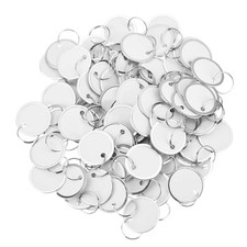 100 Pieces Metal Rimmed Key Tags Round Paper Tags with Split Rings 40mm, White