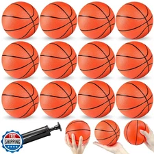 Hymaz 12 Pack 4 Inch Mini Basketball Ball, Small Basketballs Set with Pump fo