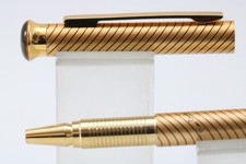 Vintage Pierre Cardin Lacquered Gold & Black Line Ballpoint Pen, GT