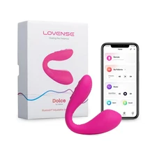 Dolce App Compatible Silicone Rechargeable Dual Vibrator - Pink