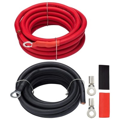AWG 5 Gauge 10ft Battery Power Inverter Cables - 2ct Red/Black Battery Cable ...