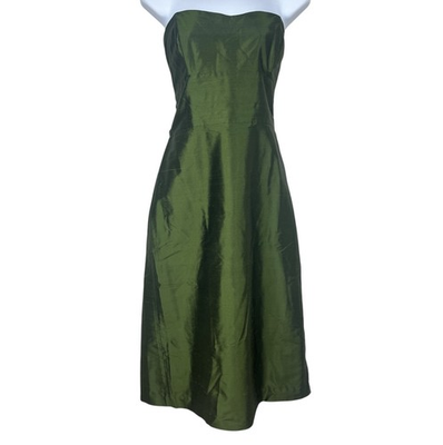 #ad Jenny Yoo Collection 100% Silk Shantung Cocktail Dress Size 10 Strapless Gala $69.95