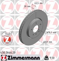 2X Bremsscheibe Coat Z Zimmermann 430.2646.20 FüR Opel Insignia Z18 Sports Sport