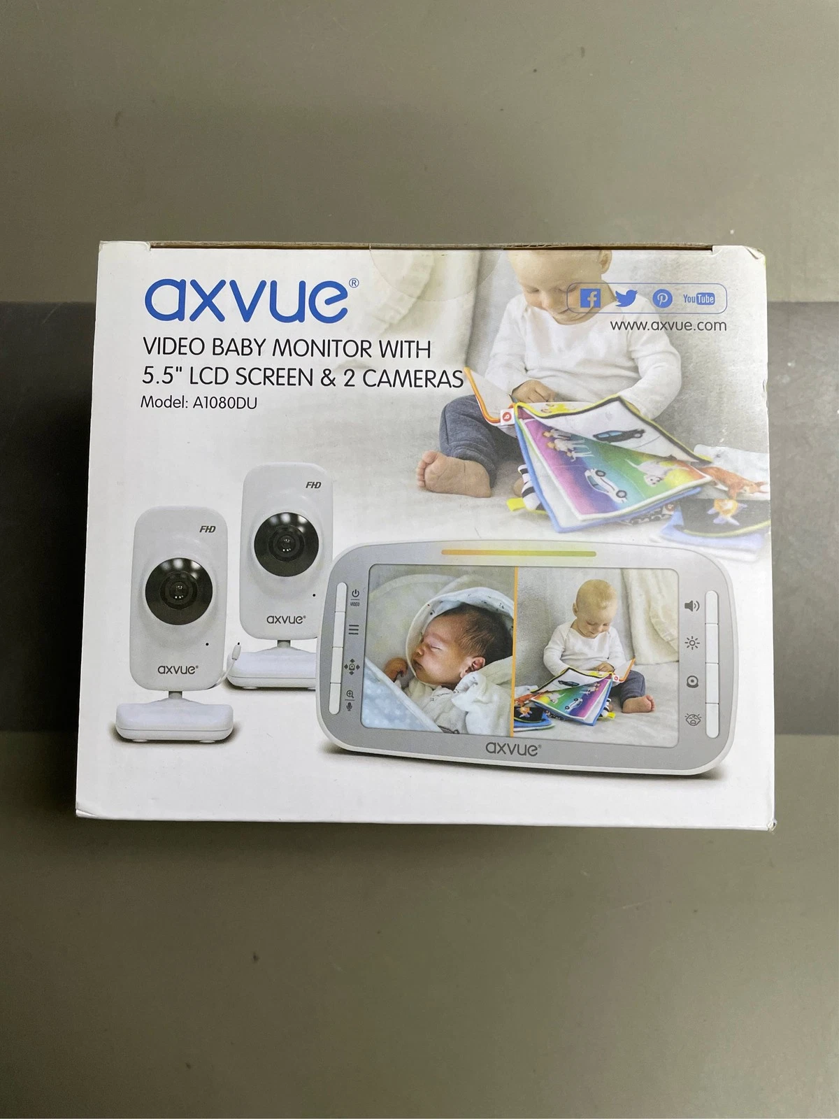 [HD] Video Baby Monitor 1080P 5.5 HD Display IPS Screen 2 HD Cams 24-Hour 5