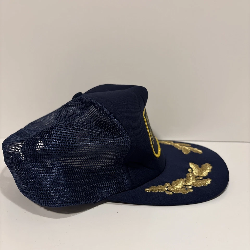 Vintage 80’s Buffalo Hills Farm Navy Blue SnapBack Trucker Hat - Image 4 of 4