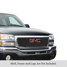 For GMC Sierra 3500 Classic 07 1-Pc Black 8x6 mm Horizontal Billet Main Grille