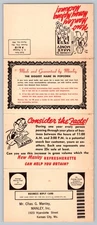 Vintage Fold-out Ad Postcard Manley Twin Bar Hot Dogs Drinks Machine KC MO