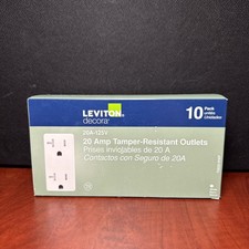 Leviton T5825-WMP Decora 20 Amp Tamper Resistant Duplex Outlet  10Pack  6849 