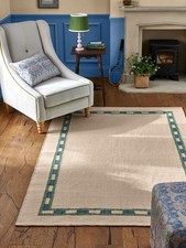 Beige Skandinavisch Schwedisch Kelim Fliese Handgefertigt Flachgewebe Bordüre...