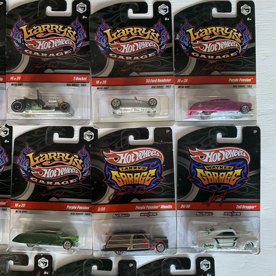 LARRY'S GARAGE HOT WHEELS DIECAST 1:64 LOT NEW 17 CARS TAIL DRAGGER Woodie Ford - Image 3 of 4