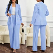 Modern Women Suit Double Breasted Jacket Fashion Shawl Lapel Street Style