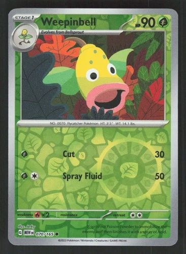 Weepinbell 070/165 Reverse Holo SV: Scarlet & Violet 151 NM