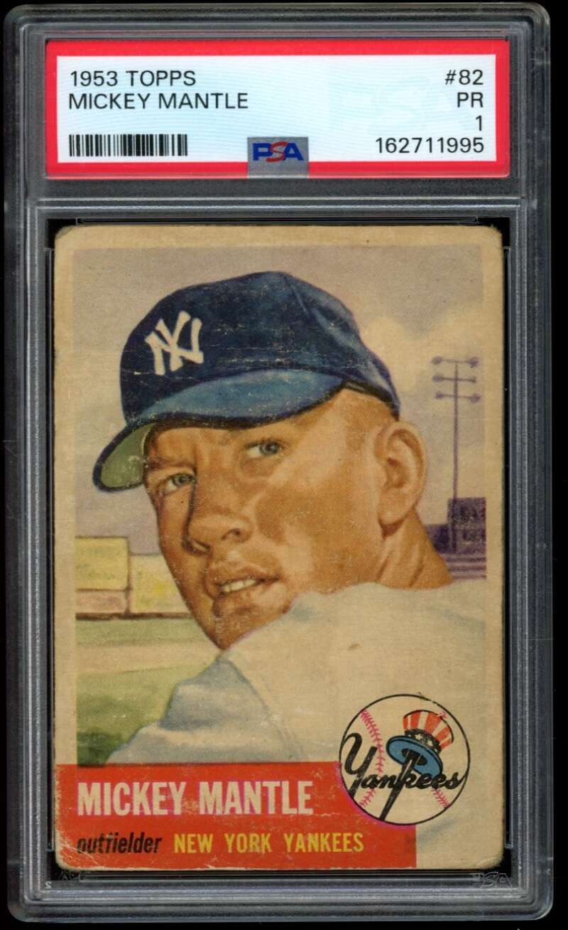 1953 Topps #82 Mickey Mantle PSA 1 New York Yankees  (1995)