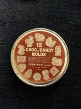VTG NEW  12 Fox Run Chocolate Candy Molds In Original Tin  Animals & Candy Shape