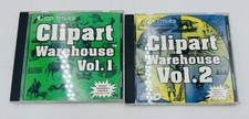 Vintage Clip Art Windows PC CD-ROM Lot of 2 Clipart Warehouse Vol 1 2 Software