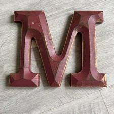 Make Market Rustic Red Letter M Wall Decor Alphabet Distressed