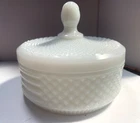 Vintage Westmoreland Milk Glass English Hobnail Pattern Powder/Candy Dish w/ Lid