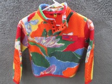 Polo Ralph Lauren Pullover Girls Sz 6X Fleece Teddy Floral T-Snap Pile
