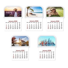 5 Pcs 2026 Mini Stick on Calendar Small Monthly Peel and Adhesive White