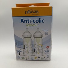 Dr. Brown's Options Wide-Neck Baby Bottles 9oz - 2pk Dino, Anti-Colic, 0m