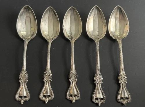 Antique TOWLE Old Colonial Sterling Silver Spoons LOT of 5 vintage