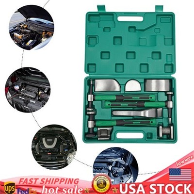 9PCS Hand Car Auto Body Work Hammer Fender Tool Set Dent Crowbar Repair Kit New