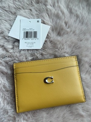NWT Coach Official Essential Card Case CM435 B4/Mustard Yellow | eBay