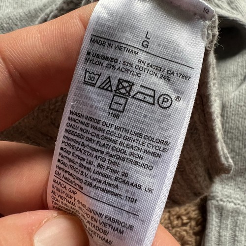 GAP Knit Sweater Mens Gray Sweater Vest Combo Size M/L - Picture 7 of 8
