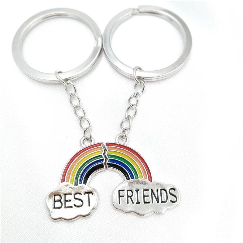Silver Broken Heart Best Friends Rainbow 2 Pieces Friendship