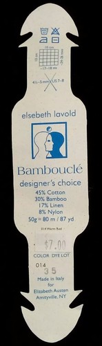 ELSEBETH LAVOLD Bambouclé DISCONTINUED Yarn Cotton Bamboo Linen Nylon 87yd ARAN - Picture 3 of 5
