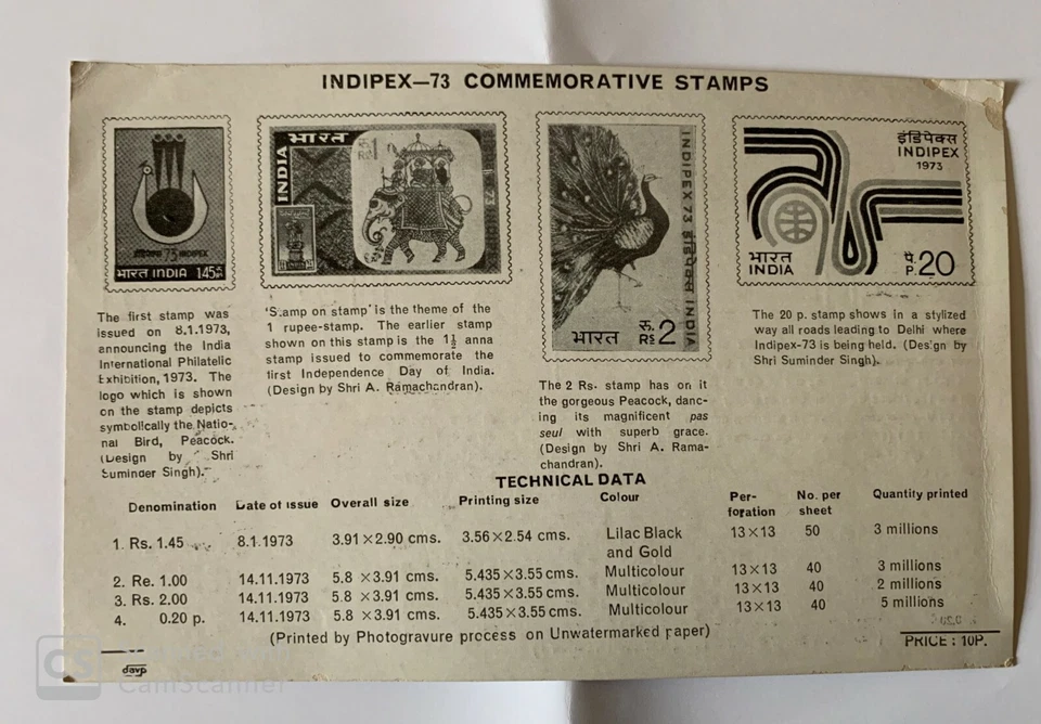 Nice collection of Indian First Day cover & information sheet on INDIPEX 73  - Image 4 of 4
