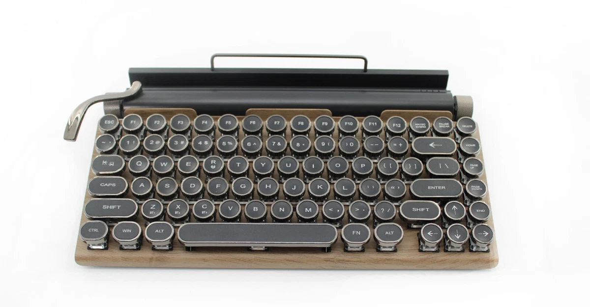 Retro Typewriter Keyboard, 7KEYS Electric Typewriter Vintage with Upgraded  Mechanical Bluetooth 5.0, Multi Devices Connection - Creativindie