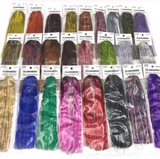 HOLOGRAPHIC FLASHABOU - Fly Tying Flash Material Musky Bucktail - 25 Colors NEW!