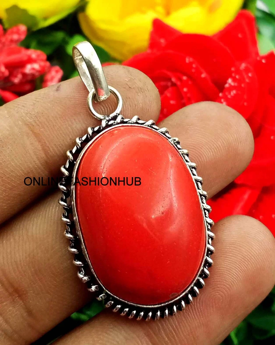 Excellent Red Coral Gemstone 925 Sterling Silver Plated Handmade 2