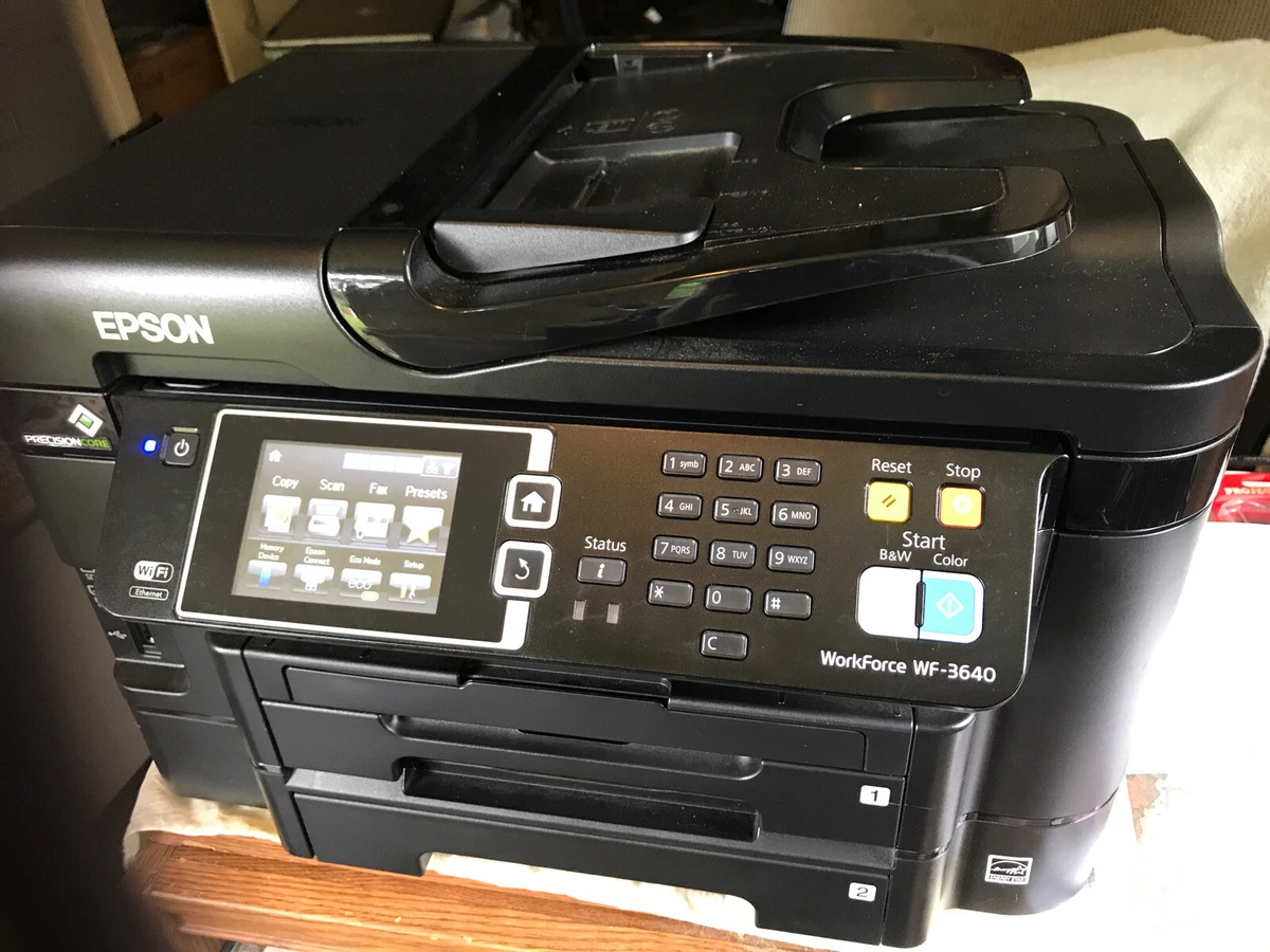 Epson Workforce WF 3640 All In One Inkjet Printer See Description