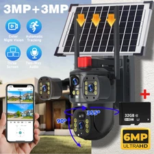 V380Pro Solar Security 3 Lens Camera Outdoor WIFI Smart Home Wireless IP Camera 