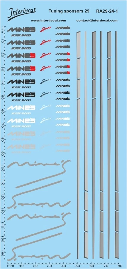 Courses de Rue Réglage des sponsors 29 1/24 Décalcomanies 170x80mm INTERDECAL - Photo 1/1