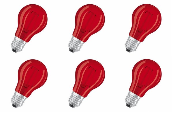 6X Osram Led Lampe Decor E27 Rot Red 2W 45Lm Eek:F (Spektrum A-G)-image