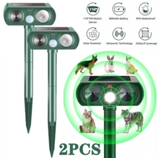 Upgraded Solar Ultrasonic Animal Repellent Dog Cat Skunk Deer Raccoon Garden