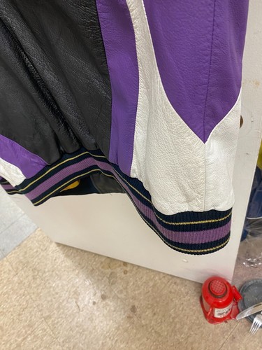 Vintage Los Angeles LA Lakers Leather Jacket Mens Sz XL GIII Carl Banks 90s - Picture 9 of 13