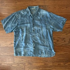 Tommy Bahama Vine Lines 100 Silk Camp Shirt Size XL Resortwear Vacation Beach